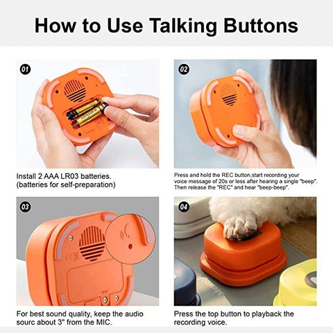MEWOOFUN Pet Recording Button for Communication 9pcs - Pets Villa
