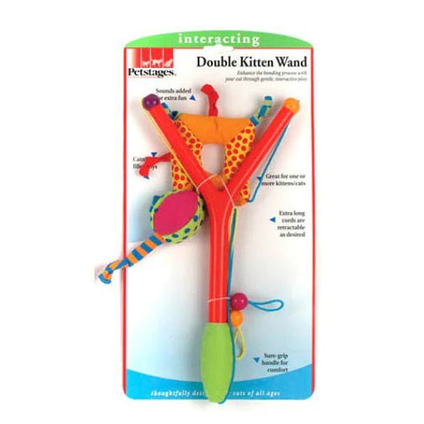 PETSTAGES Double Kitten Wand Kitten Toy - Pets Villa