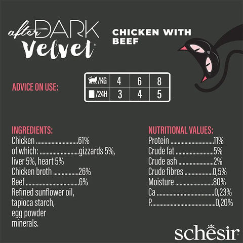 SCHESIR After Dark Velvet Chicken with Beef Mousse 80g - Pets Villa