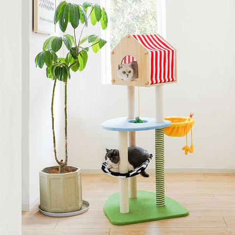 ZEZE 138 cm Large Farm Cat Tree - Pets Villa