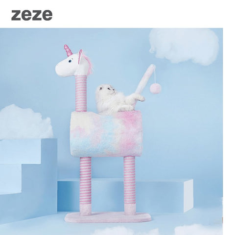 ZEZE Unicorn Cat Scratching Post Frame - Pets Villa