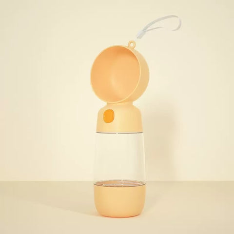 Orange variant image of 2in1 Portable Pet Water and Food Bottle - Pets Villa.