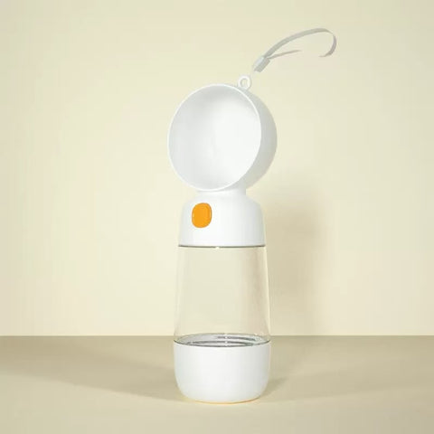 White variant image of 2in1 Portable Pet Water and Food Bottle - Pets Villa. 