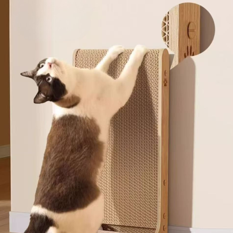 L Shape Cat Scratcher With Catnip Ball