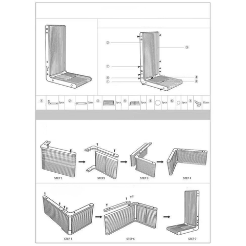 L Shape Cat Scratcher With Catnip Ball