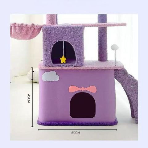 MARTINA 108-165cm Star & Cloud Cat Tree Climbing Frame