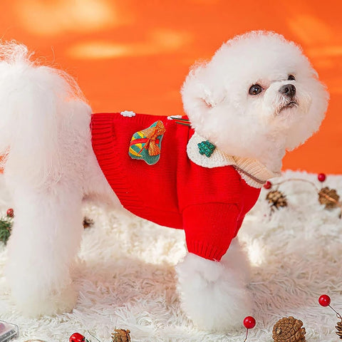 Christmas Red Knitted Pet Sweater