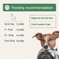 Feeding guide image of ANIFORTE Canine Complete All-Round Supplement - Pets Villa. 