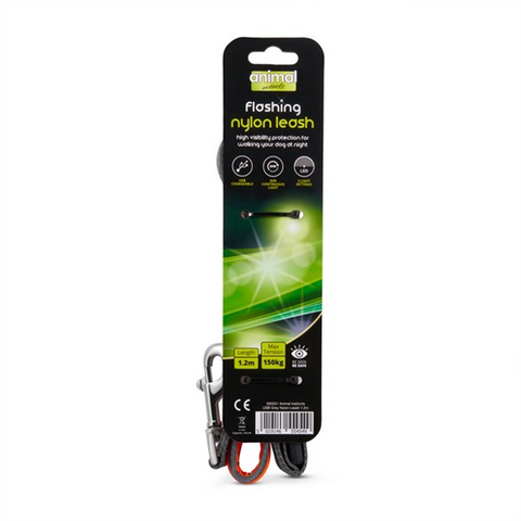 Back image of ANIMAL INSTINCTS Flashing Nylon Leash 1.2m - Pets Villa. 