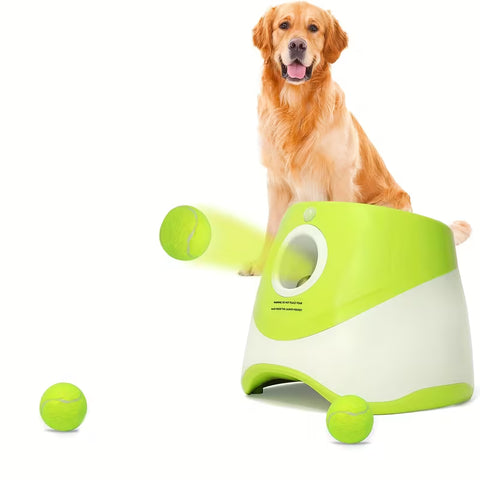 Front image of Automatic Ball Launcher Light Green - Pets Villa. 