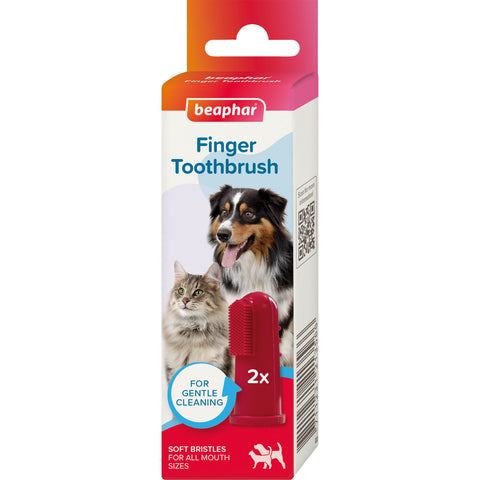 Front image of BEAPHAR Finger Toothbrush - Pets Villa. 