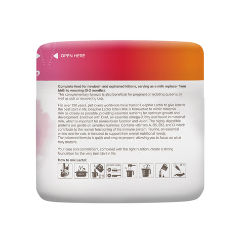 Side image 2 of BEAPHAR Lactol Kitten Milk Replacer - Pets Villa. 