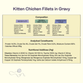 Image of the composition of BLINK Kitten Chicken Fillet Recipes in Gravy Variety Pack 8x85g - Pets Villa. 