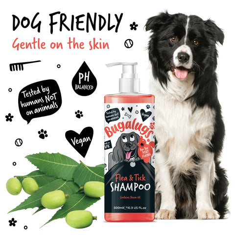 Product image of BUGALUGS Flea and Tick Shampoo with Neem Oil 500ml - Pets Villa. 