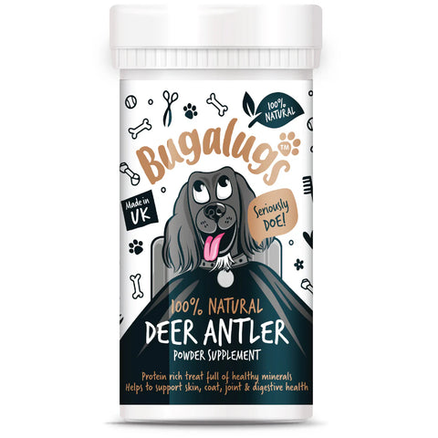 Front image of BUGALUGS Natural Deer Antler Powder Supplement 70g - Pets Villa.