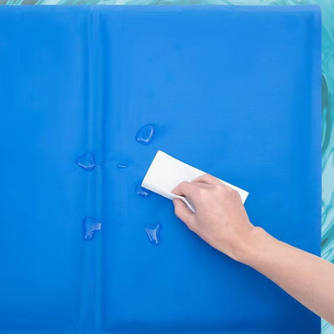 Image showing the Blue Pet Cooling Mat is water resistant- Pets Villa. 