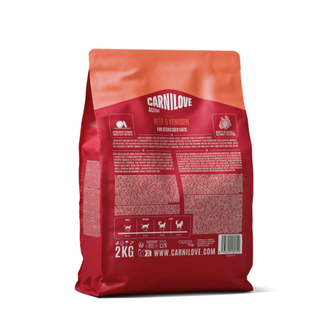 Back image of CARNILOVE Active Cat Beef and Venison - Pets Villa. 