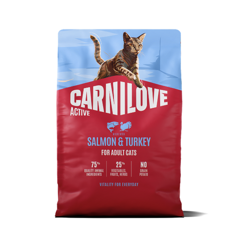 Front image of CARNILOVE Active Cat Salmon and Turkey - Pets Villa. 