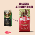 Old to New packaging image of CARNILOVE Active Dog Duck and Pheasant - Pets Villa. 