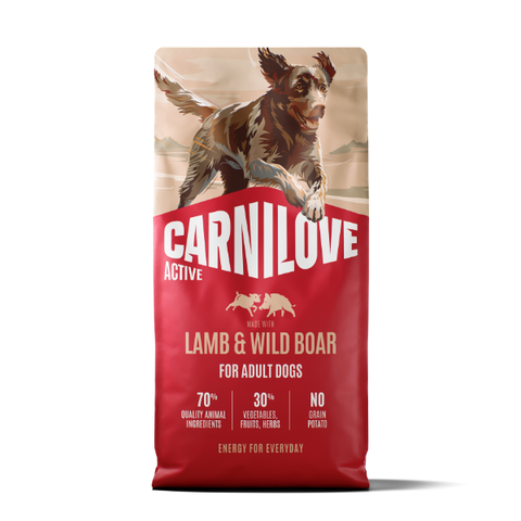 Front image of CARNILOVE Active Dog Lamb and Wild Boar - Pets Villa. 