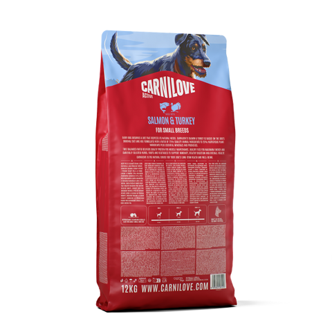 Nack image of CARNILOVE Active Dog Small Breed Salmon and Turkey -Pets Villa.