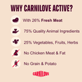 Benefits image of CARNILOVE Active Dog Small Breed Salmon and Turkey  - Pets Villa. 