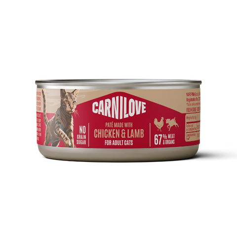 Front image of CARNILOVE Cat Chicken and Lamb Pate - Pets Villa. 