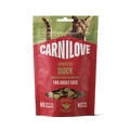Front image of CARNILOVE Cat Crunchy Duck Enriched with Raspberries Treats 50g - Pets Villa. 