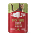 Front image of CARNILOVE Cat Duck Fillets Enriched with Catnip in Gravy - Pets Villa. 