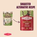 Old to new image of CARNILOVE Cat Duck Fillets Enriched with Catnip in Gravy - Pets Villa. 