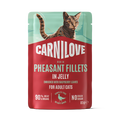 Front image of CARNILOVE Cat Pheasant Fillets Enriched with Raspberry Leaves in Jelly for Adult Cats - Pets Villa.