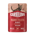 Front image of CARNILOVE Cat Rabbit Fillets in Jelly Pouch for Kittens - Pets Villa. 