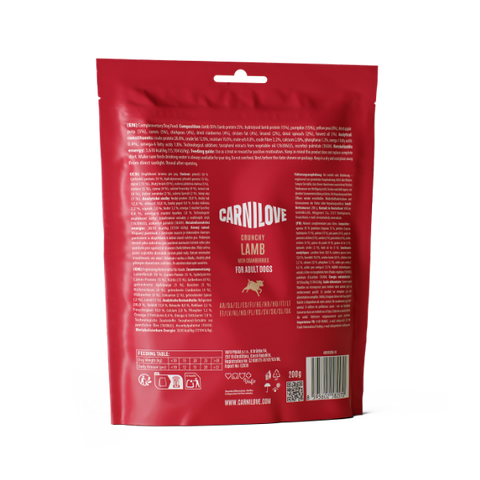 Back image of CARNILOVE Dog Crunchy Lamb with Cranberries Treats 200g - Pets Villa. 