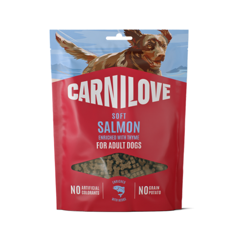 Front image of CARNILOVE Dog Soft Salmon with Thyme Treats 200g - Pets Villa. 