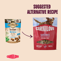 Old to New packaging of CARNILOVE Dog Soft Sardines Enrichment with Wild Garlic Treats 200g - Pets Villa. 