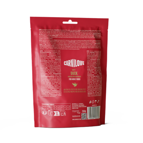 Back image of CARNILOVE Dog Soft Snack Duck with Rosemary 200g - Pets Villa. 