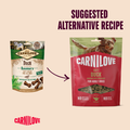 Old to new packaging of CARNILOVE Dog Soft Snack Duck with Rosemary 200g - Pets Villa. 