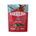 Front image of CARNILOVE Dog Soft Trout Enriched with Dill Treats 200g - Pets Villa. 