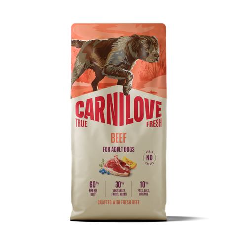 Front image of CARNILOVE Dog True Fresh Beef - Pets Villa. 