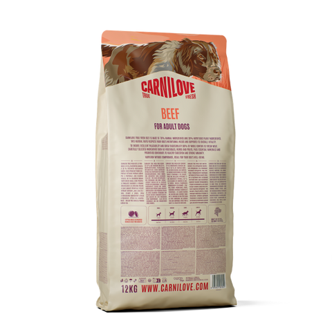 Back image of CARNILOVE Dog True Fresh Beef - Pets Villa. 