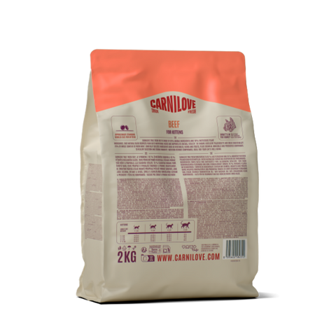 Back image of CARNILOVE True Fresh Beef for Kittens - Pets Villa.