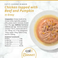 Image of the composition of CATIT Cuisine Dinner Chicken topped with Beef and Pumpkin - Pets Villa. 