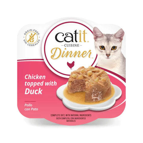 Front image of CATIT Cuisine Dinner Chicken topped with Duck  - Pets Villa.
