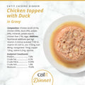 Image of the composition of CATIT Cuisine Dinner Chicken topped with Duck  - Pets Villa. 