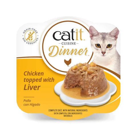 Front image of CATIT Cuisine Dinner Chicken topped with Liver  - Pets Villa. 