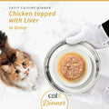 Image of CATIT Cuisine Dinner Chicken topped with Liver on a plate - Pets Villa.