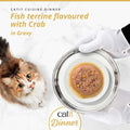 Image of CATIT Cuisine Dinner Fish Terrine flavoured with Crab on a plate - Pets Villa.