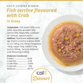 Image of the composition of CATIT Cuisine Dinner Fish Terrine flavoured with Crab - Pets Villa. 