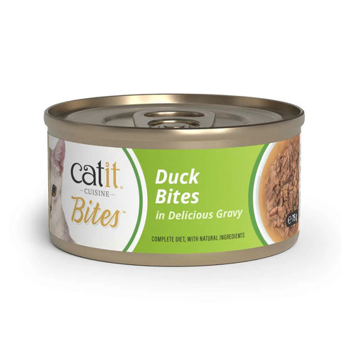 Front image of CATIT Cuisine Duck Bites in Delicious Gravy - Pets Villa. 