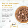 Image of the composition of CATIT Cuisine Duet Chicken Bites topped with Prawns - Pets Villa.